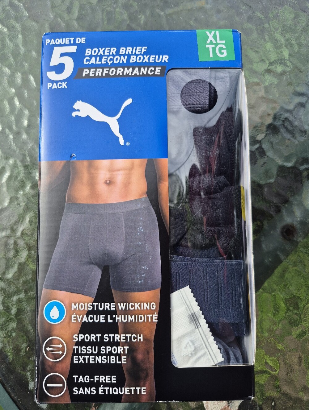PUMA Men’s Performance Boxer Briefs - Black (5-Pack) XL
